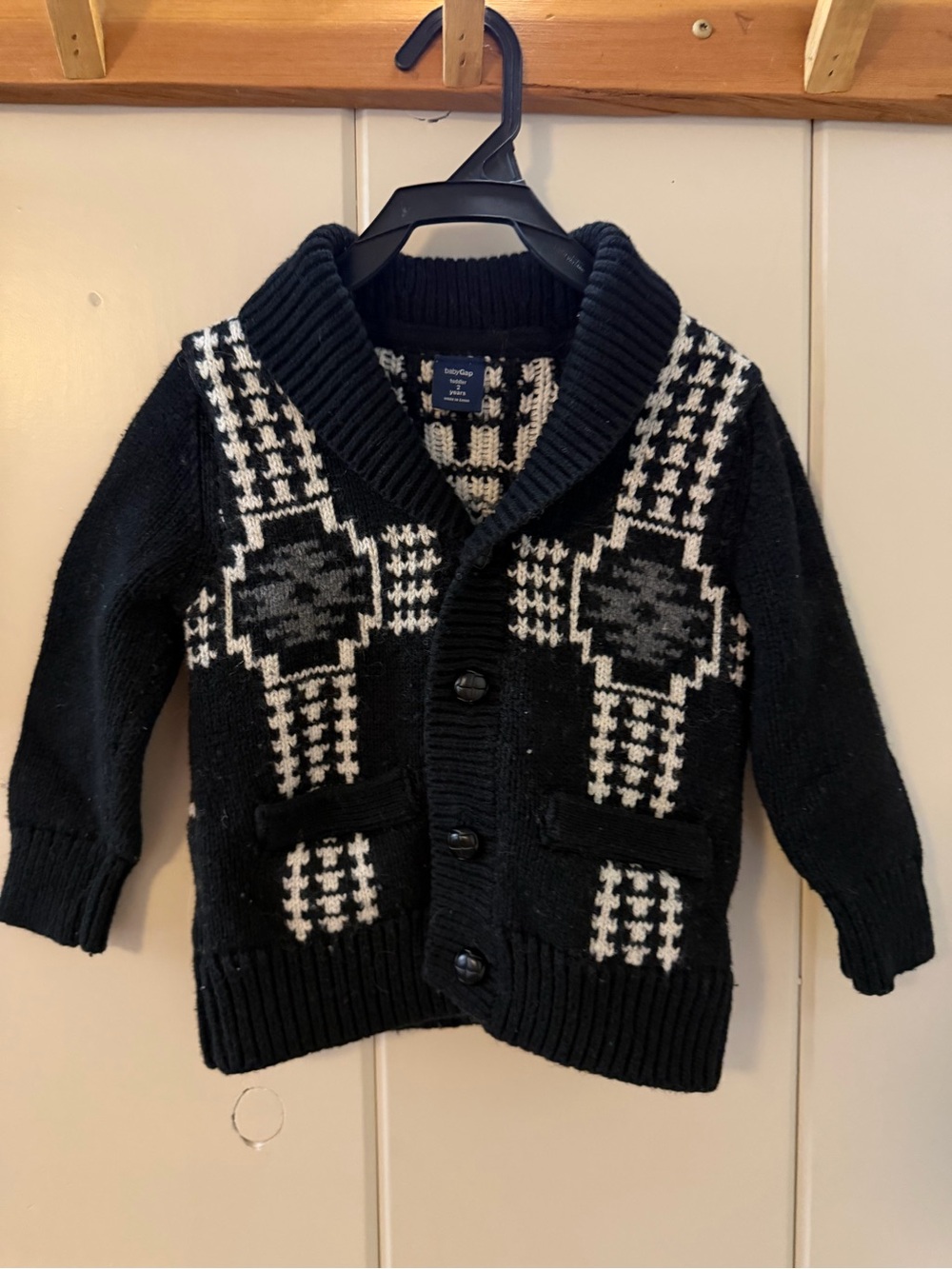 Baby Gap 2T Southwestern Fair Isle Shawl Collar Cardigan Sweater Wool sweater
